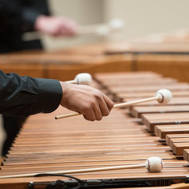 Close up of hands with mallets